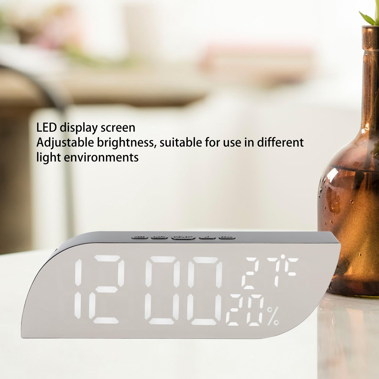 Amazon.co.jp: ミラーデジタル電子時計、デジタル目覚まし時計